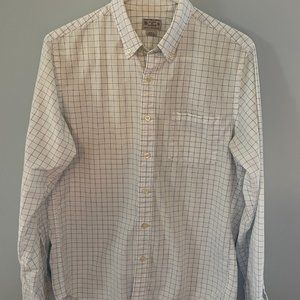 J. Crew Men's White/Blue Long Sleeve Button Down  (Size - Small)